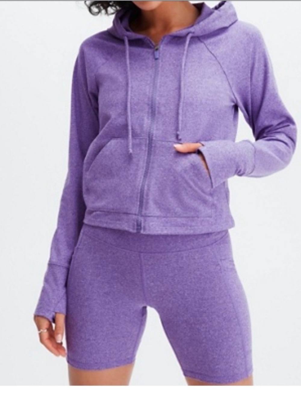 Fabletics 2 pc Set - Zip-Up Hoodie sz XL and Pocket Short sz Large